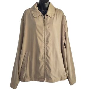 Dockers Men's Green Zip Up Jacket Stain Defender Lined Size XLT